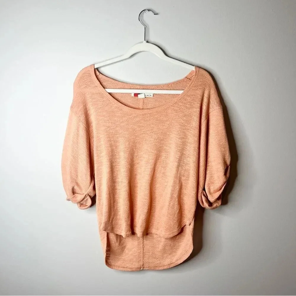 Free People Peach Short Sleeve Tee - Picture 3 of 8